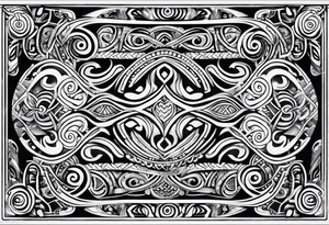 maori pattern horizontal tattoo idea