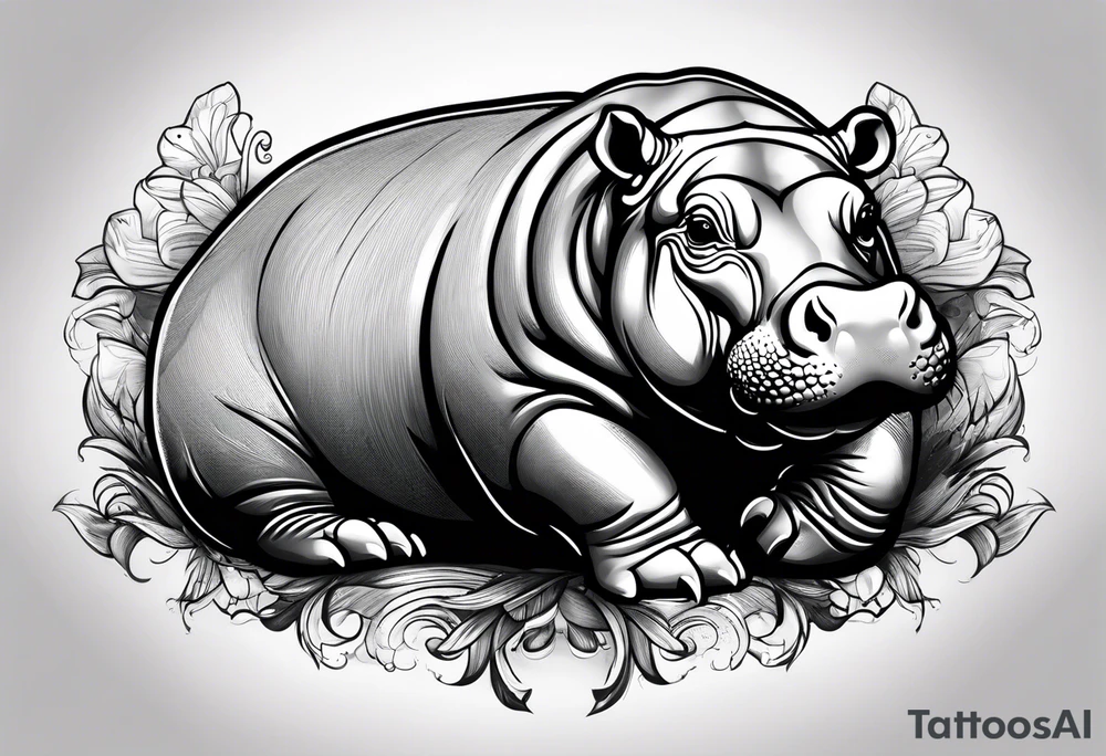 Baby hippo tattoo idea