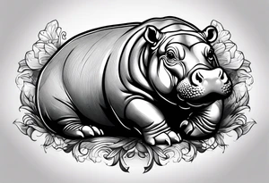 Baby hippo tattoo idea