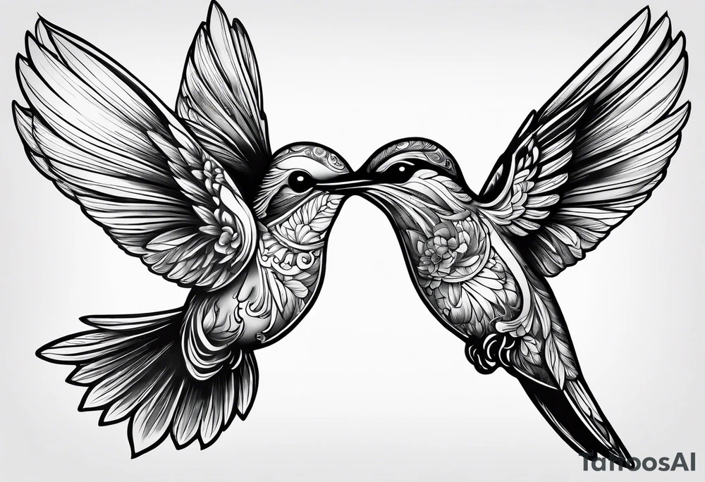 death in a shape of a humming bird tattoo idea