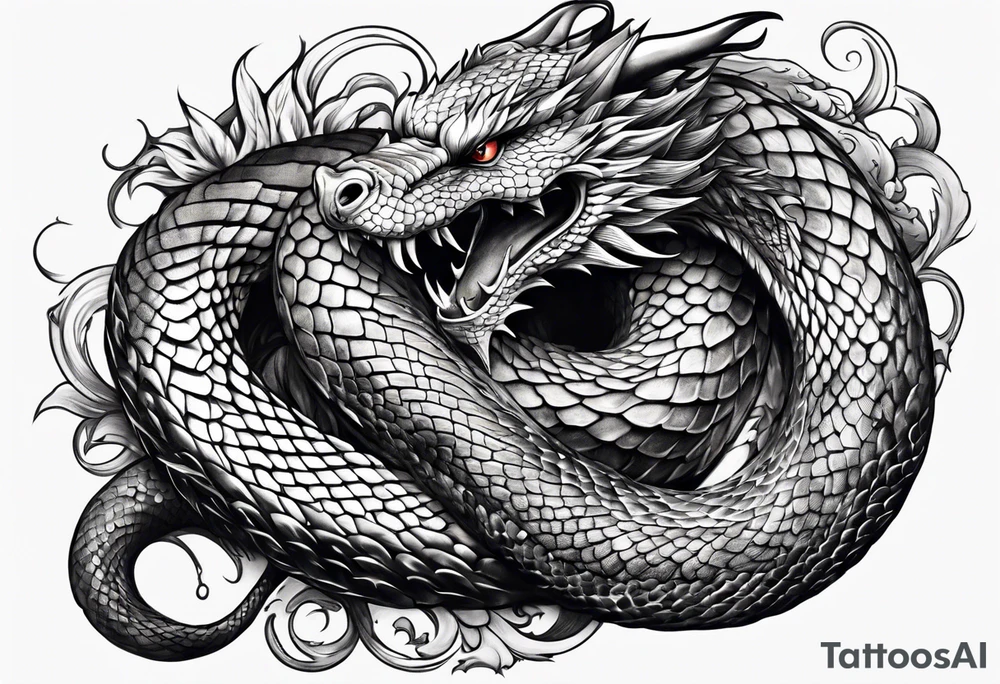 Snake dragon tattoo idea