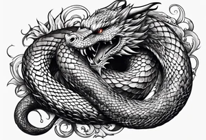 Snake dragon tattoo idea