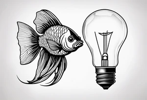 A beta fish inside of a lightbulb tattoo idea