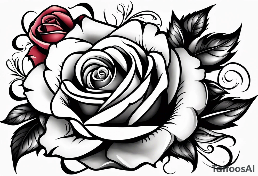 Romantic rose tattoo idea