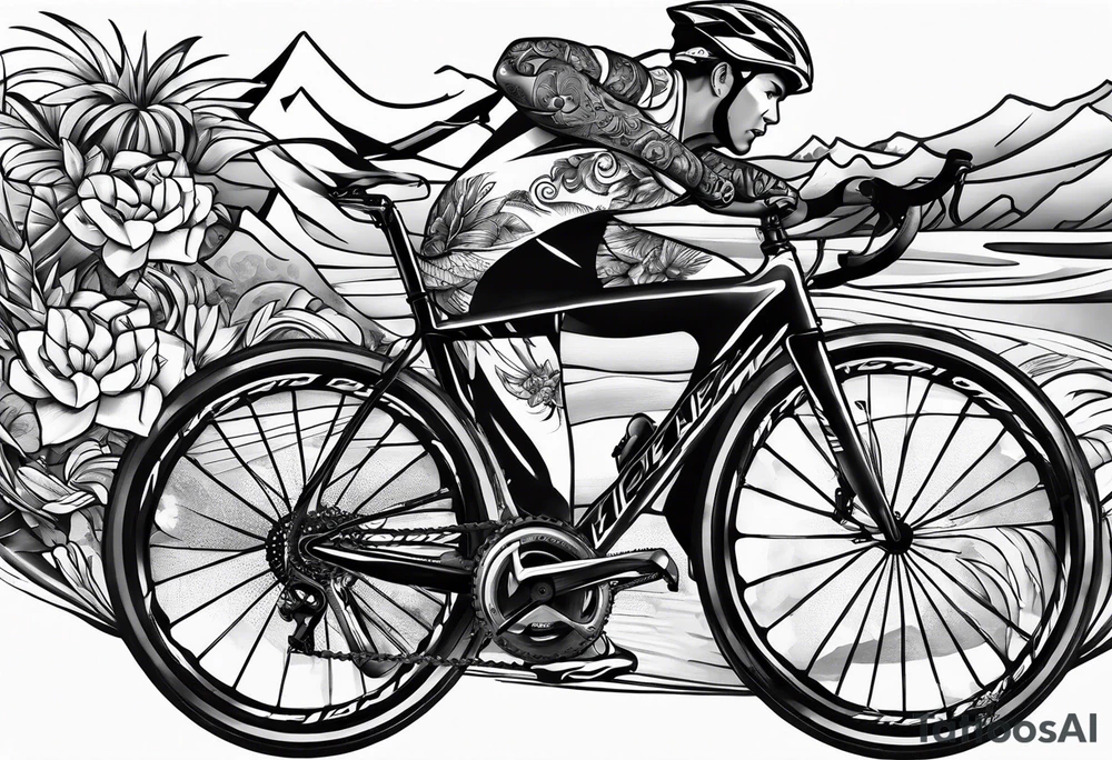 Bicycle race peloton Hawaii tattoo idea