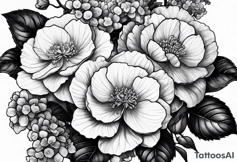 Heavy is the head, rot, hydrangeas tattoo idea