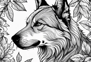 bark with foliage tattoo idea
