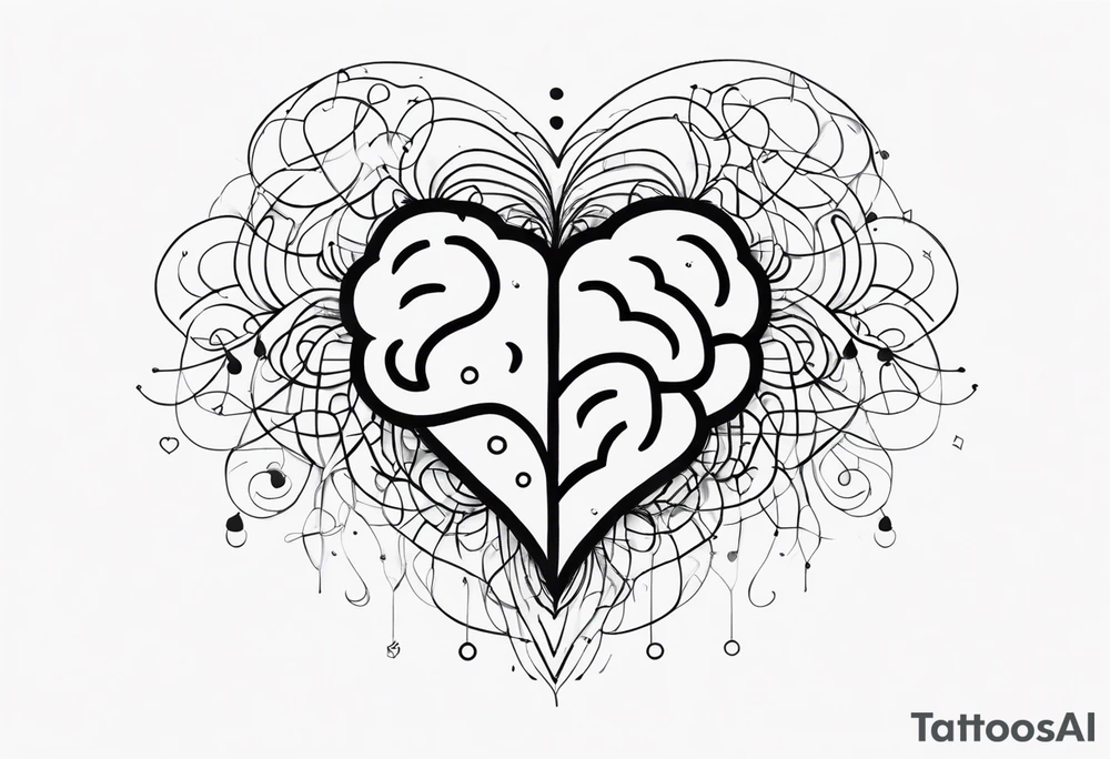 Brain, heart, love, abstract, symbolism tattoo idea