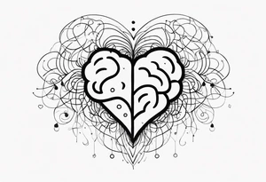 Brain, heart, love, abstract, symbolism tattoo idea