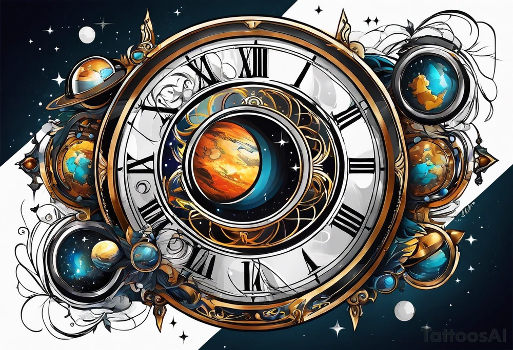 time travel space vector tattoo idea