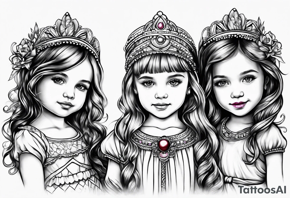 3 little Girls holding hands tattoo idea