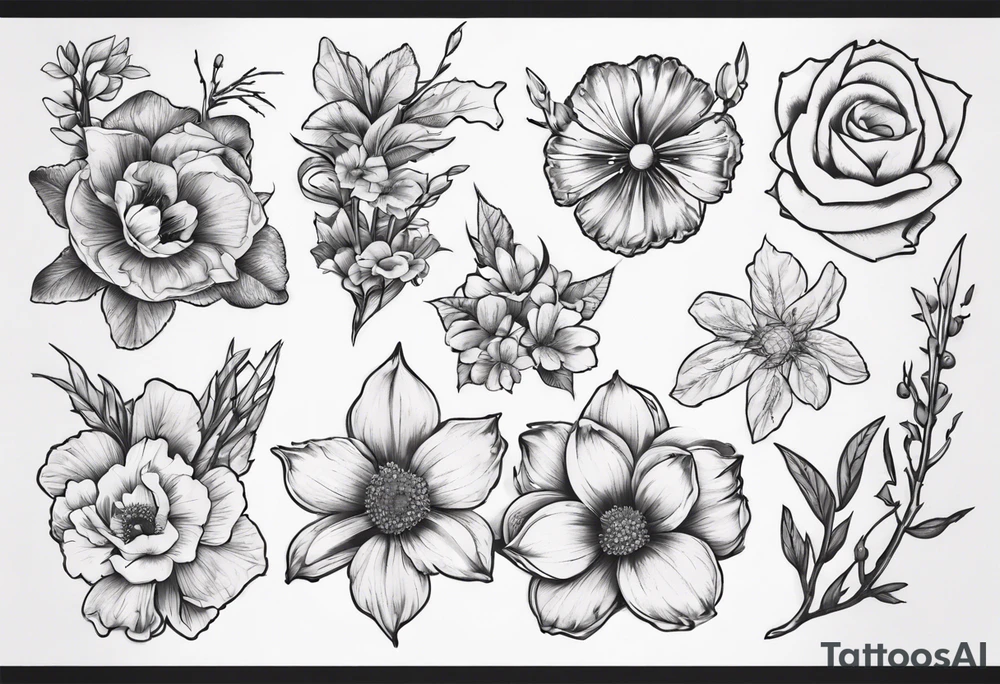 Flowers that represent the pacific Northwest tattoo idea