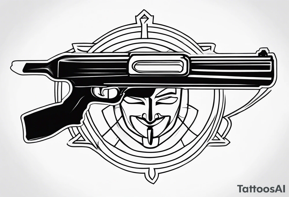 Anonymous with shotgun tattoo idea