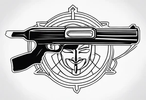 Anonymous with shotgun tattoo idea