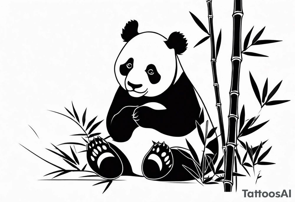 Panda & Bamboo tattoo idea