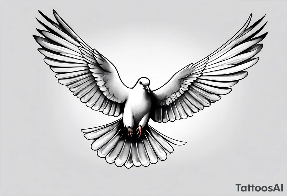 Dove flying horizontally tattoo idea