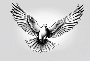 Dove flying horizontally tattoo idea