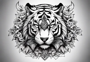 Loup tigre noel tattoo idea