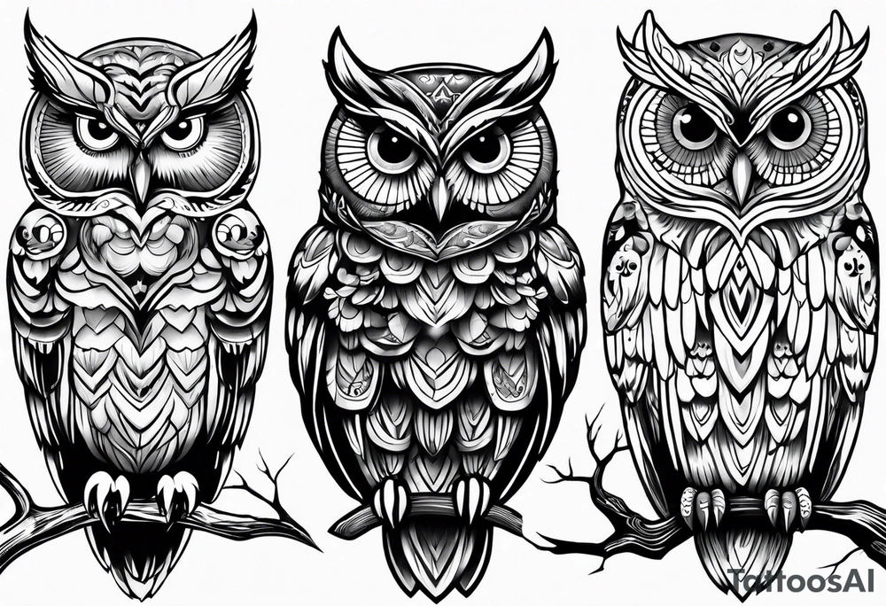 Stomach tattoo full OWL tattoo idea