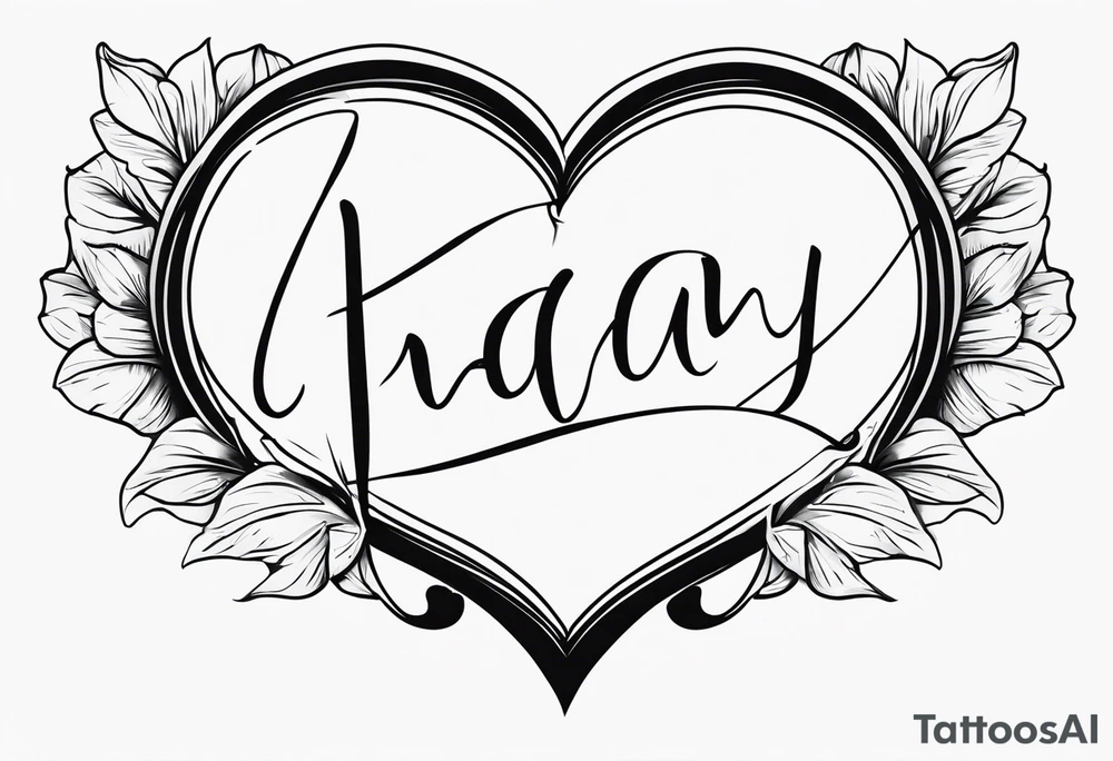 TIFFANY name, love heart on end tattoo idea
