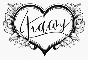TIFFANY name, love heart on end tattoo idea