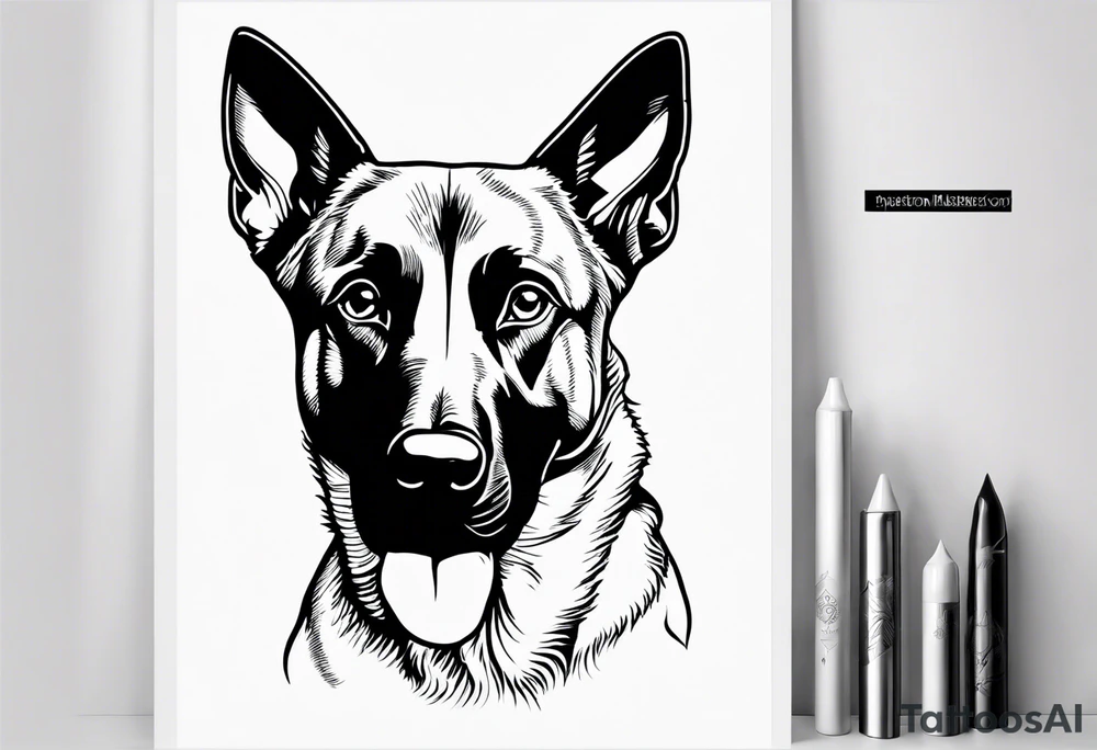 Belgian Malinois dog tattoo idea