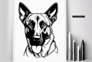 Belgian Malinois dog tattoo idea