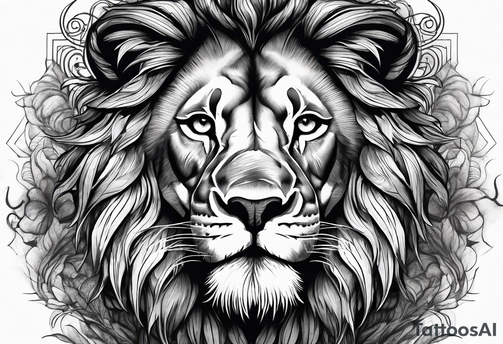 Lion with dominance and fear roaring make it scary tattoo idea