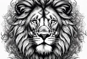 Lion with dominance and fear roaring make it scary tattoo idea