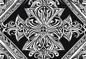 A Hawaiian tribal tattoo cross tattoo idea
