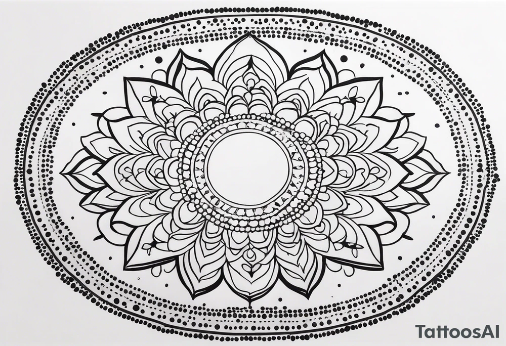 simple sunshine mandala made of black dots with circles tattoo idea simple sunshine mandala made of black dots with circles tattoo idea