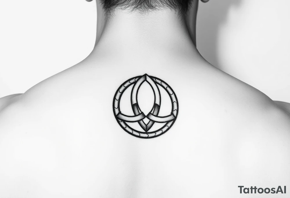 Simple celtic trinity knot with the circle. for placement on the inner arm tattoo idea