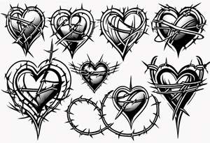 Heart with barbed wire tattoo idea