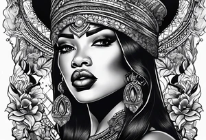 Black woman telling me to be quiet tattoo idea