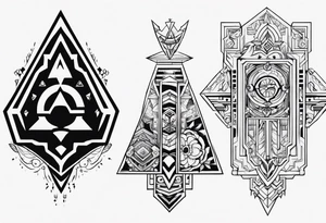 Simple tattoo inspired with video game Zelda containig name Mina and Han tattoo idea