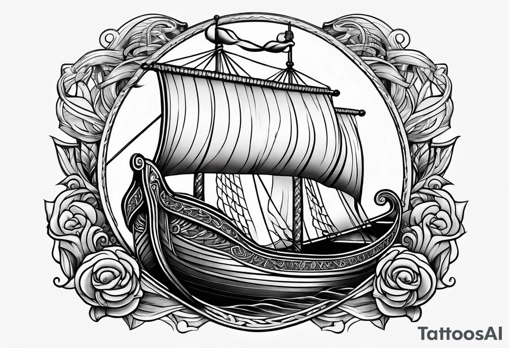 Viking ship tattoo idea