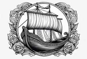 Viking ship tattoo idea