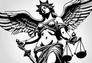 lady justice with wing tattoo idea