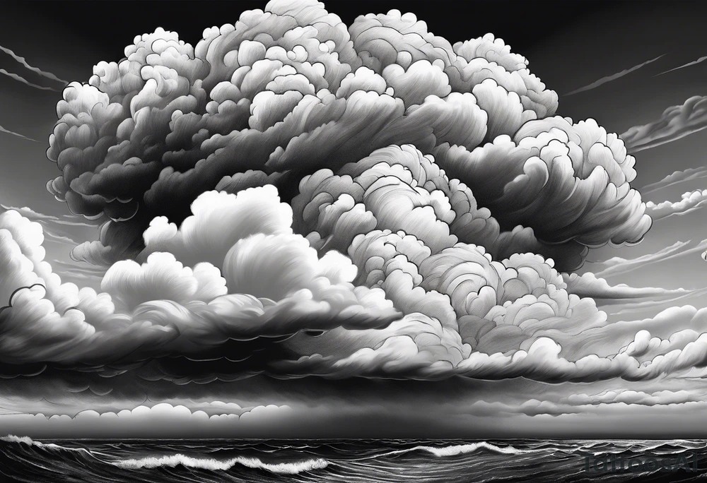 beautiful cumulous clouds after a storm tattoo idea