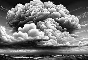 beautiful cumulous clouds after a storm tattoo idea