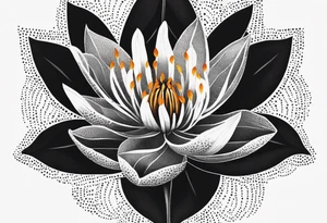 Geometric Fire Lily tattoo idea