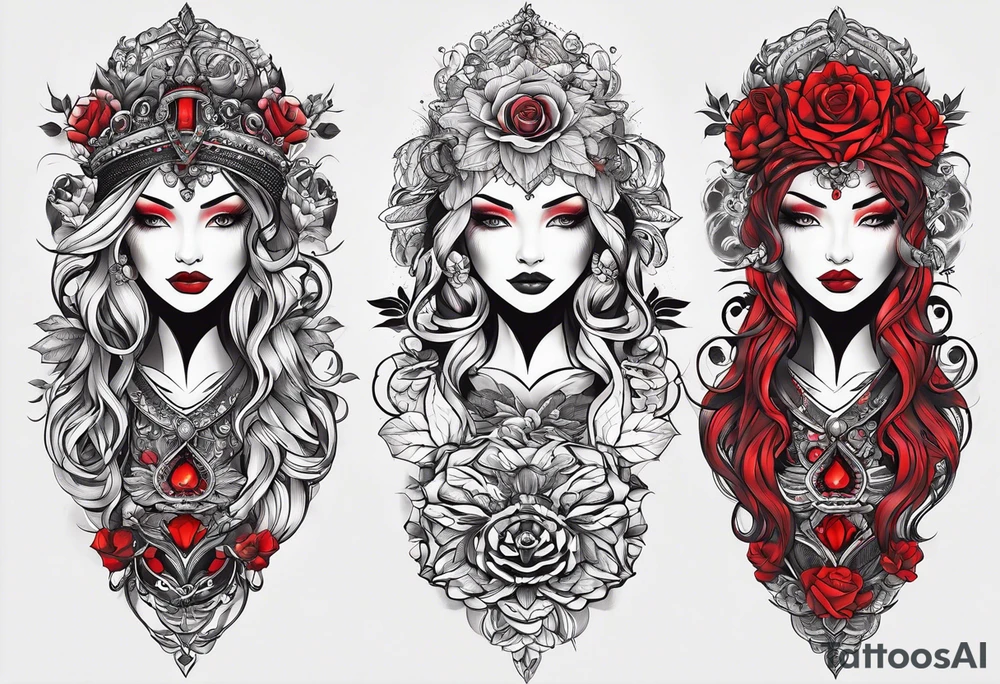 black and red. arm. family.
unique tattoo idea