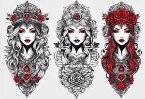 black and red. arm. family.
unique tattoo idea