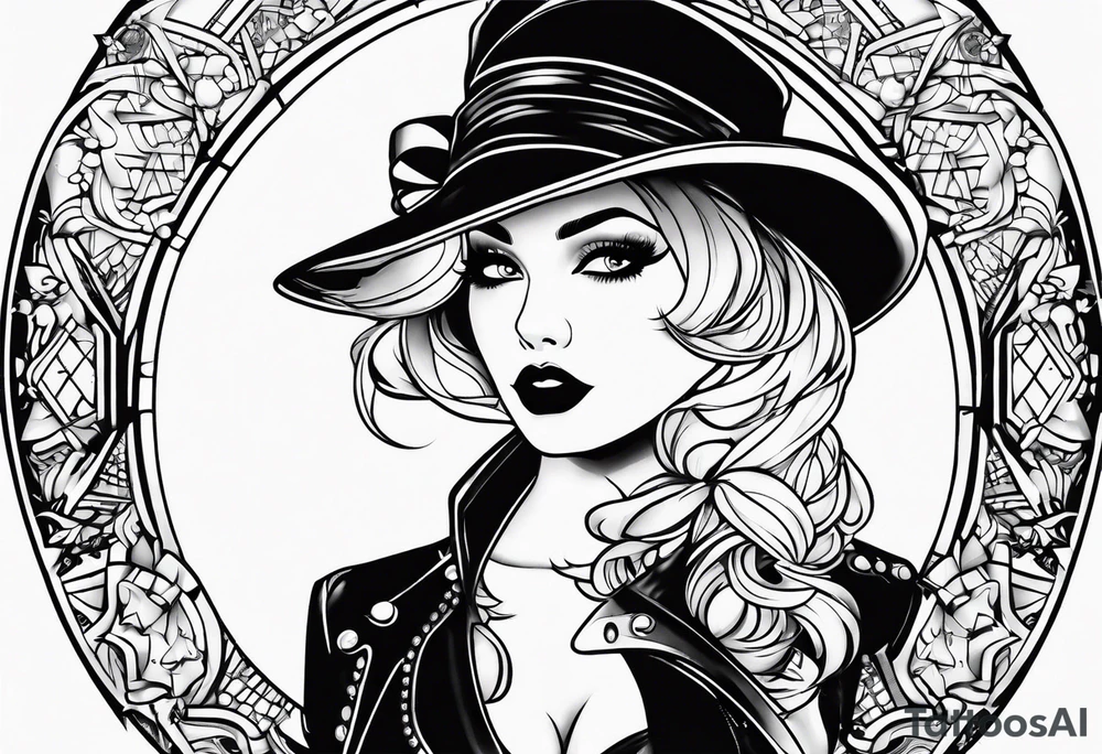 punk rock pinup tattoo idea