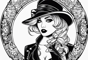 punk rock pinup tattoo idea