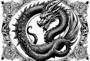 dragon with hieroglyphics tattoo idea