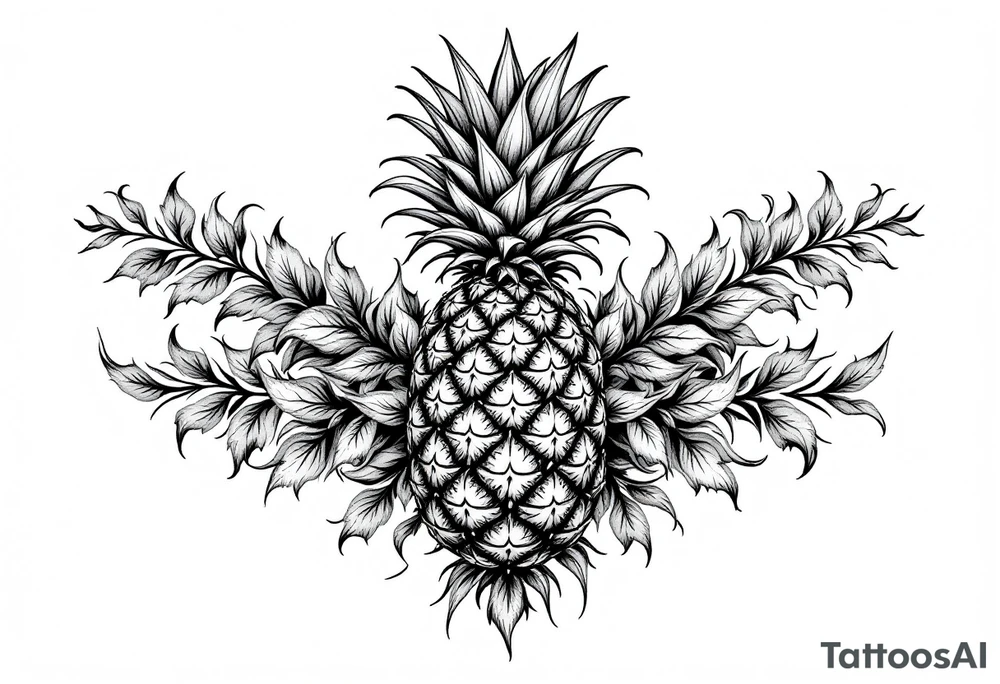 Crown pineapple vagina tattoo idea
