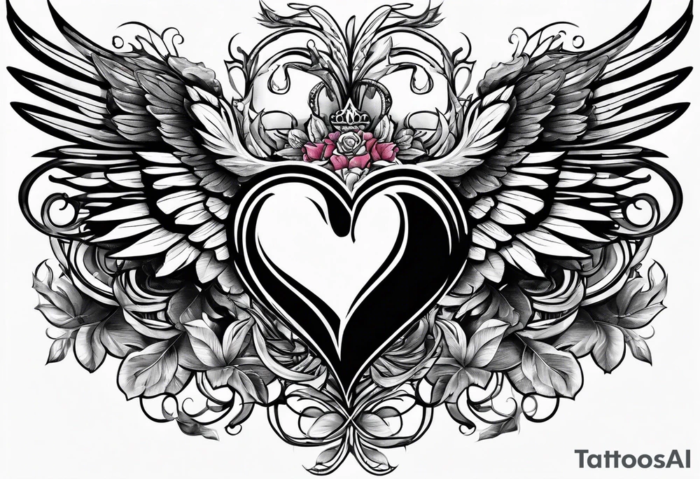 A heart with wings tattoo idea