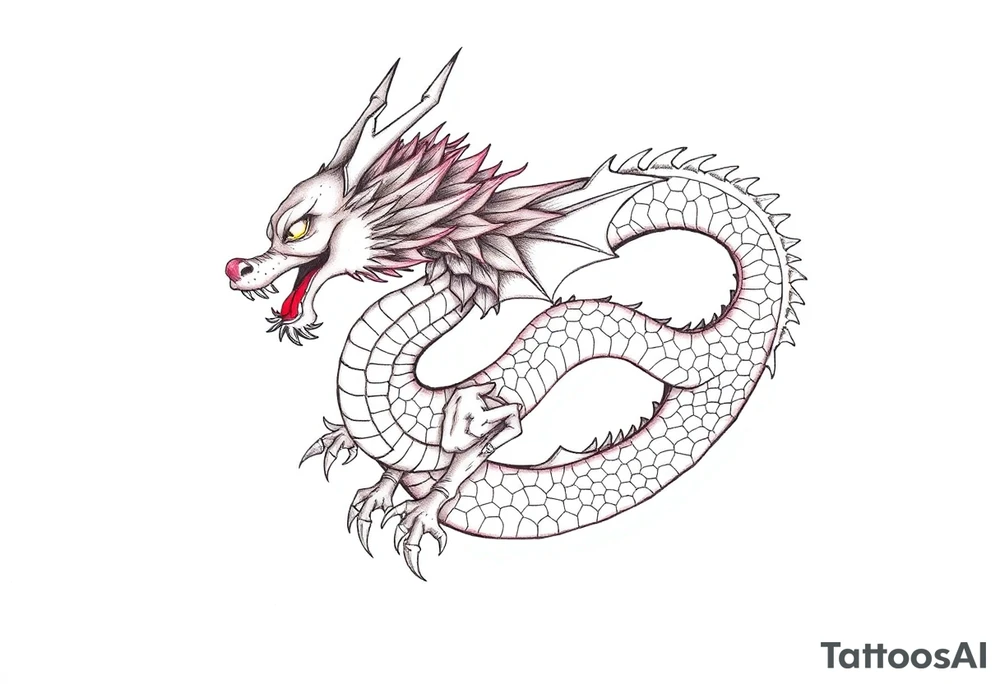 Feminine dragon tattoo idea