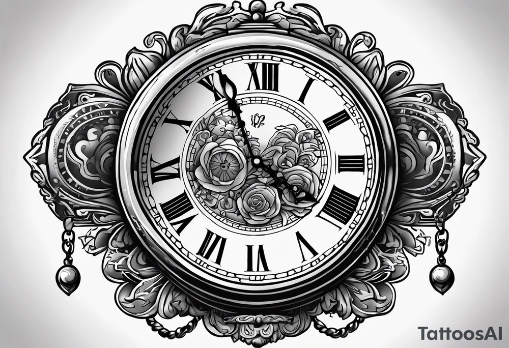 old time pocket watch with the saying "Time waits for no one..." tattoo idea
